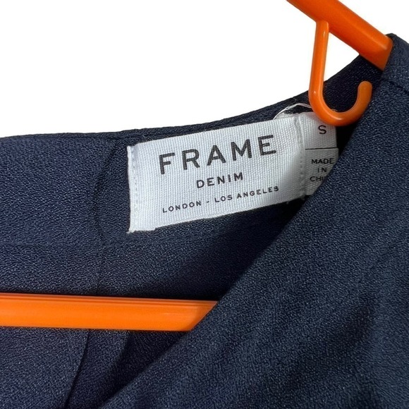 Frame Denim Women Blouse tie in back Blue Navy Size s - Picture 6 of 8